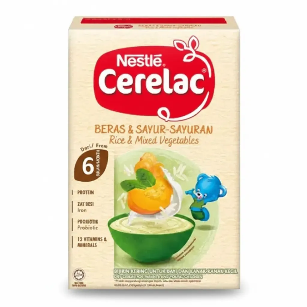 Nestlé Cerelac Rice & Mixed Vegetables 250g | 6m+ Infant Cereal (Malaysia)