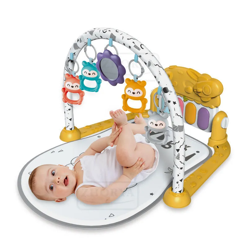 Baby Piano Gym Play Mat – Multifunctional Cartoon Lion Fitness Blanket with Lights & Music