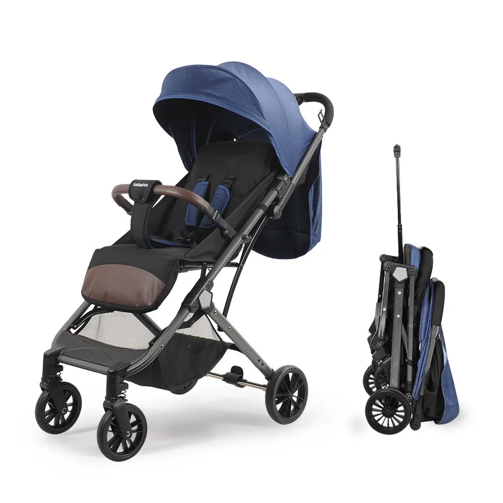 Lightweight Foldable Baby Stroller – BaoBaoHao Y3 Travel Pram - Navy Blue