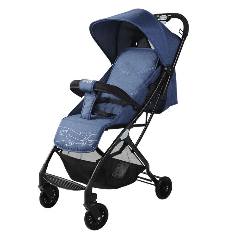 Lightweight Foldable Baby Stroller – Baobaohao S2 High Landscape - Blue
