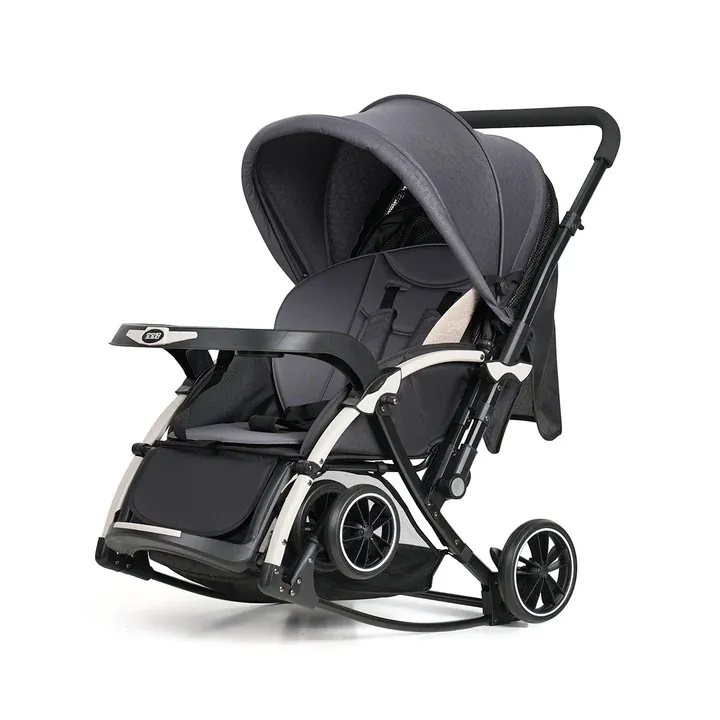 Baby Stroller C3 A Pram for Your Baby with Rocking Mood and Adjustable Handle Bar - Grey